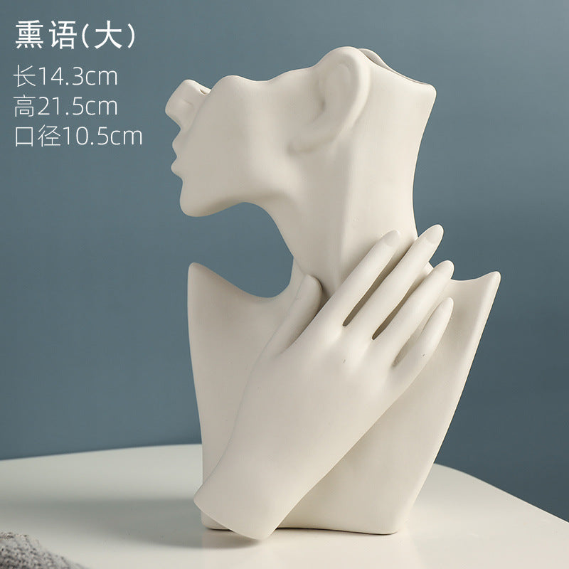 Nordic Face Ceramic Vase Home Decor