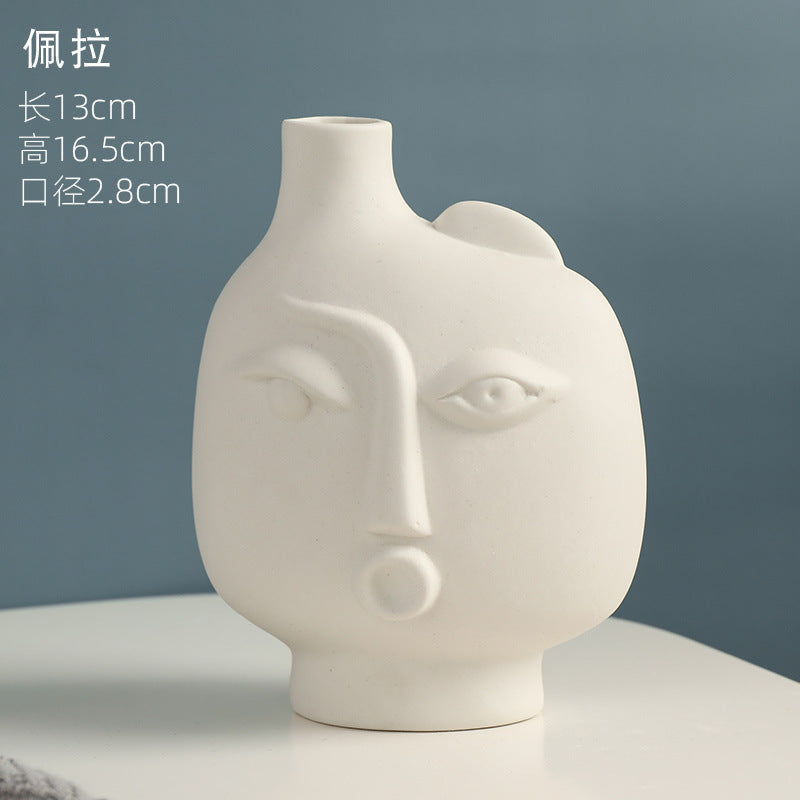 Nordic Face Ceramic Vase Home Decor