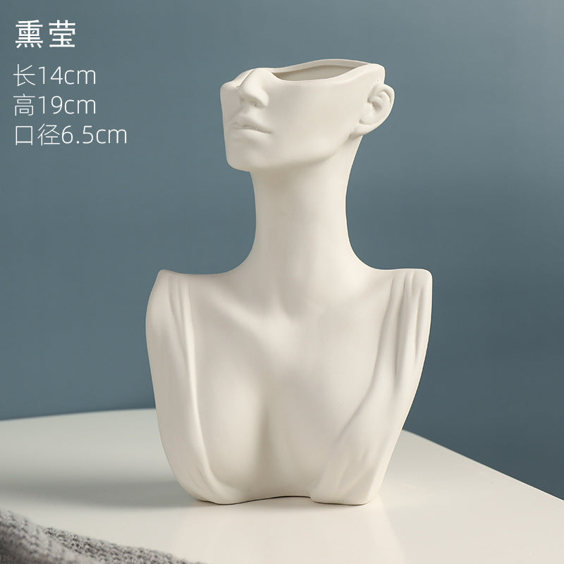 Nordic Face Ceramic Vase Home Decor