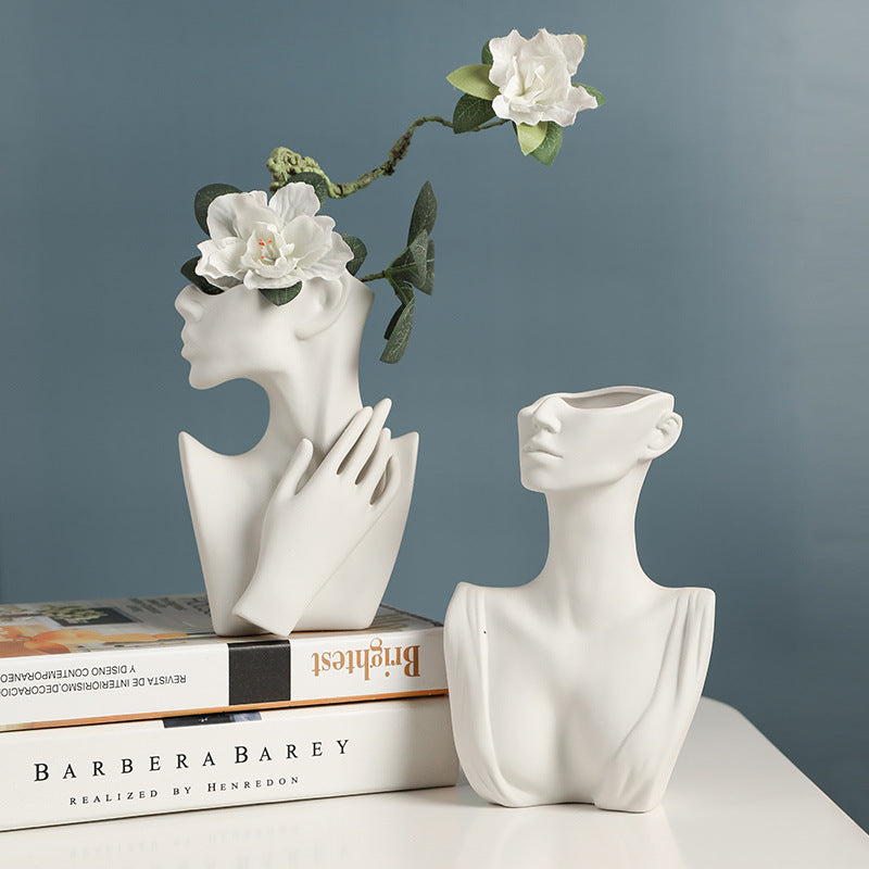 Nordic Face Ceramic Vase Home Decor