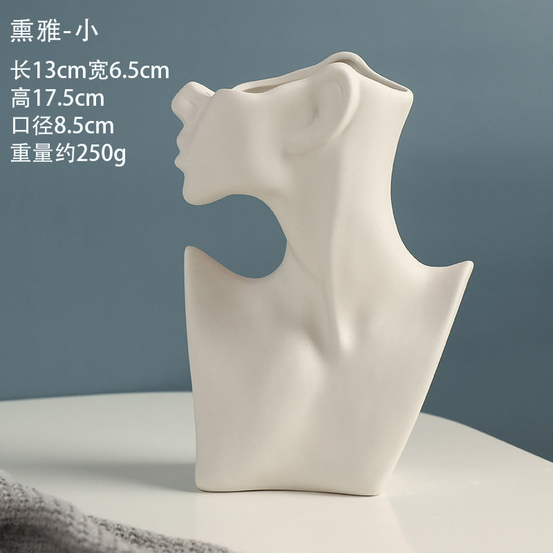 Nordic Face Ceramic Vase Home Decor