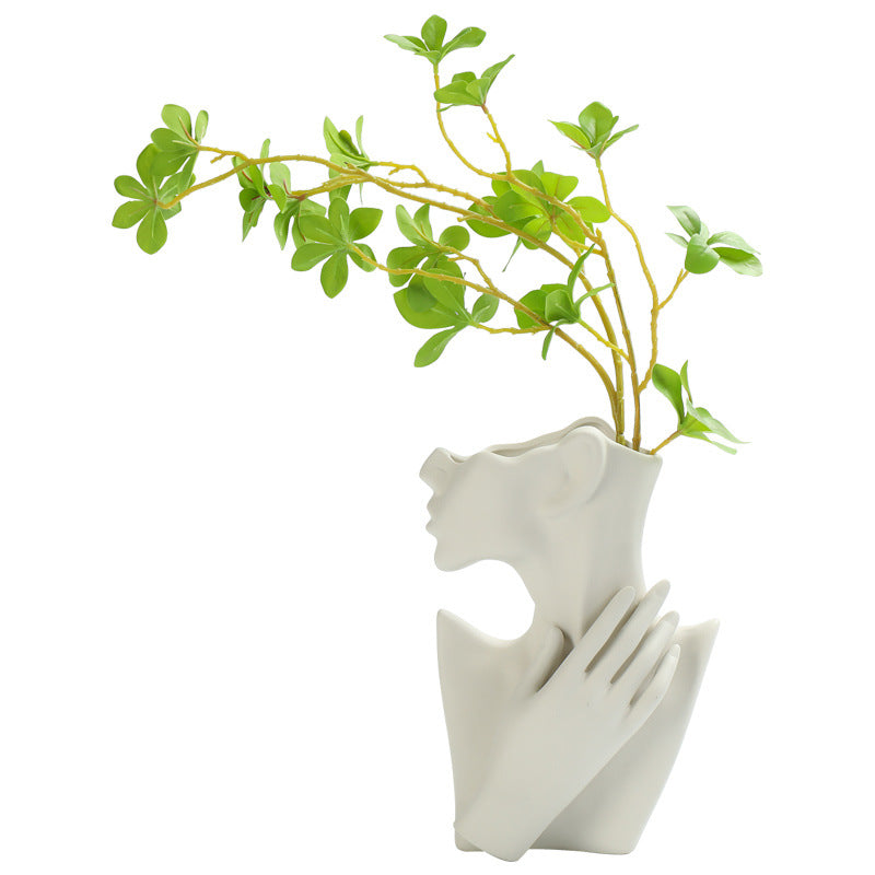 Nordic Face Ceramic Vase Home Decor