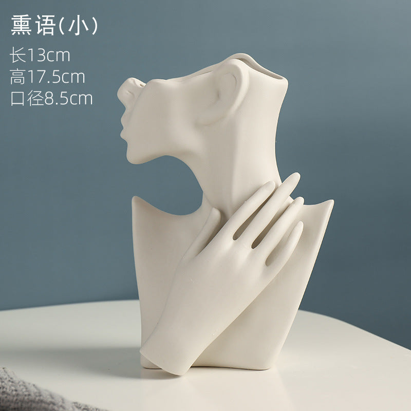 Nordic Face Ceramic Vase Home Decor