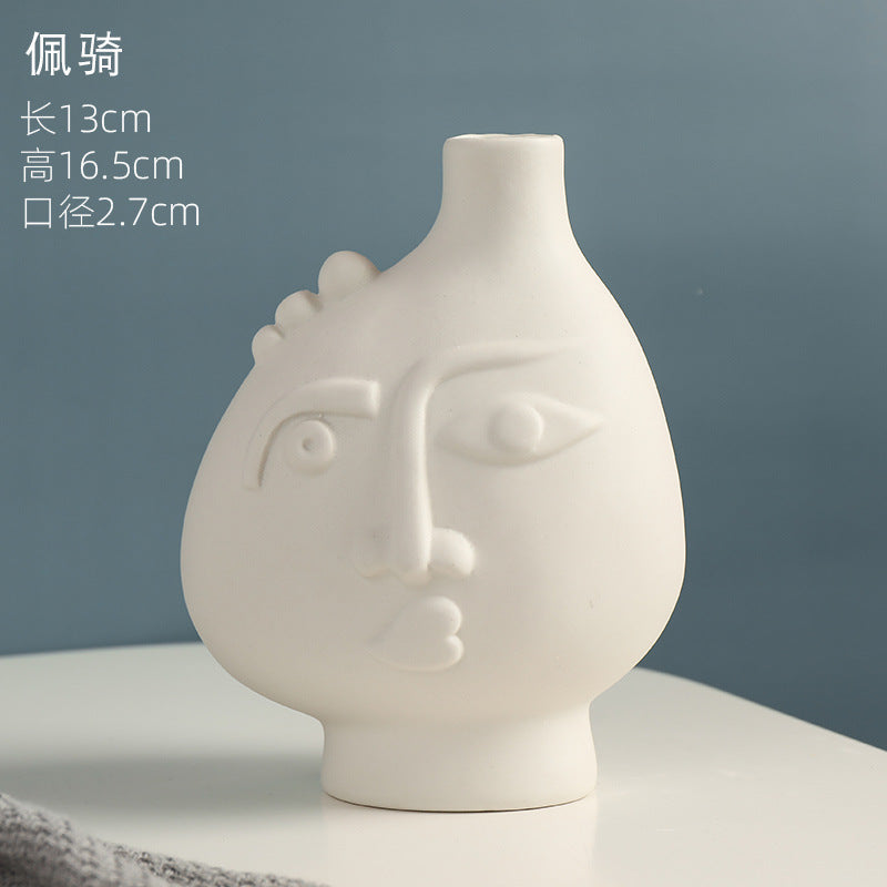 Nordic Face Ceramic Vase Home Decor