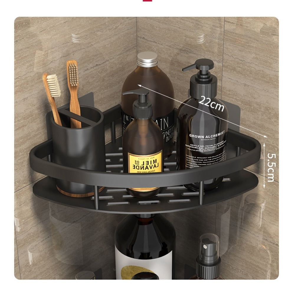 Metal Suction Cup Bathroom Shelf