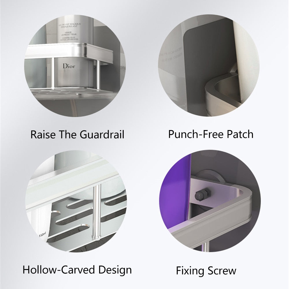 Metal Suction Cup Bathroom Shelf
